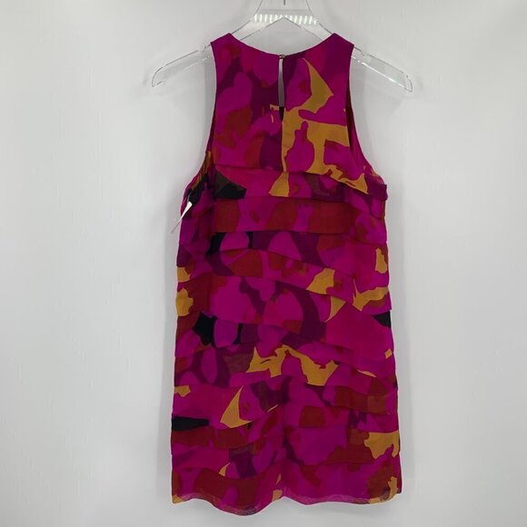 DVF Diane von Furstenberg Benin Berry Snake dress pink tiers a-line shift new 6 - Picture 3 of 5